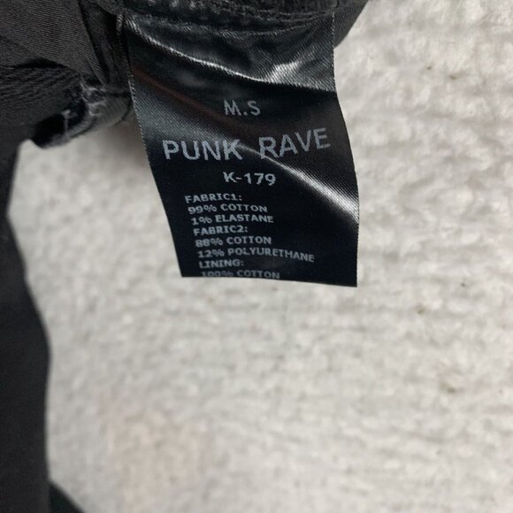 Punk Rave MIA Pants Men's M/S Black Cotton Studded Straight Fit Distressed S9781 - Picture 12 of 15